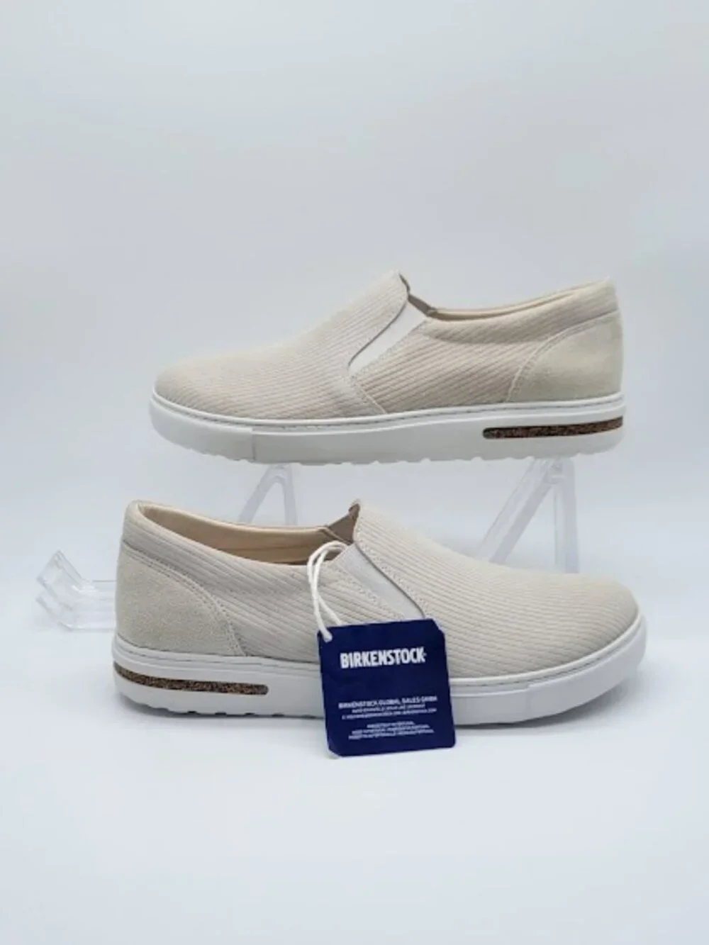 BIRKENSTOCK Oswego Corduroy Slip On Sneakers Ivory Cream EU Size 40 NWT
